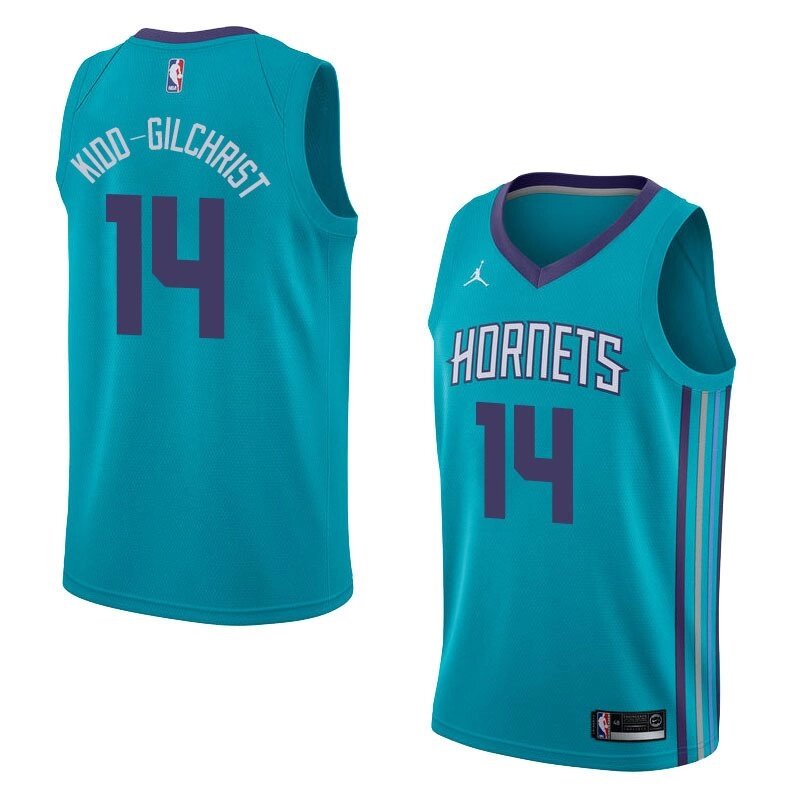 Баскетбольна джерсі 2 021 Jordan NBA Charlotte Hornets №14 Michael Kidd-Gilchrist гобулая print від компанії Basket Family - фото 1