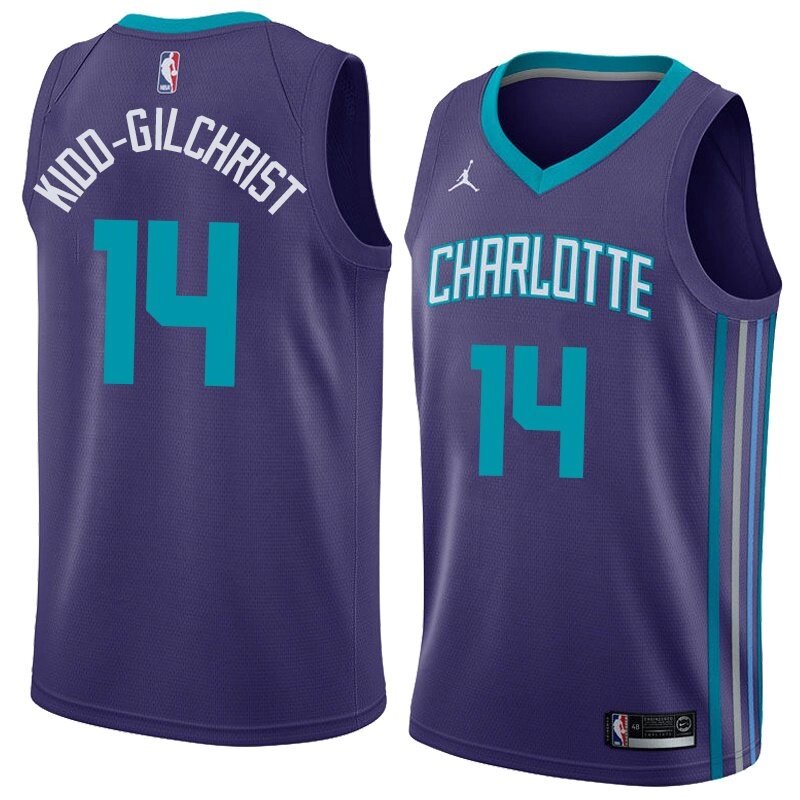 Баскетбольна джерсі 2021 Jordan NBA Charlotte Hornets №14 Michael Kidd-Gilchrist бузкова print від компанії Basket Family - фото 1