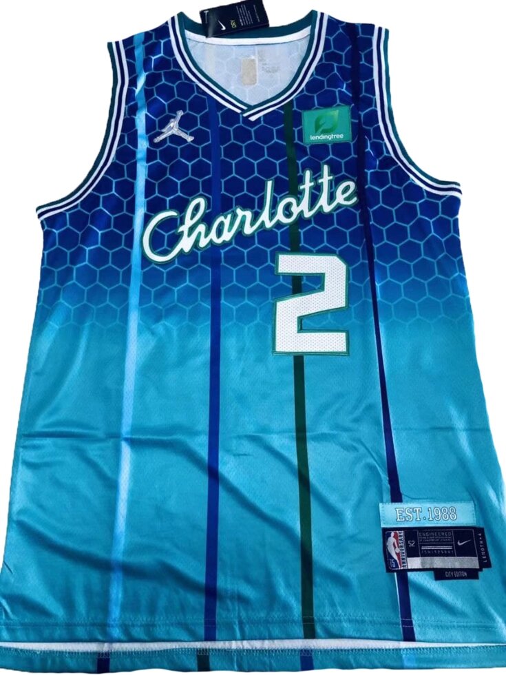 Баскетбольна джерсі 2021 Jordan NBA Charlotte Hornets №2 LaMelo Ball Blue від компанії Basket Family - фото 1