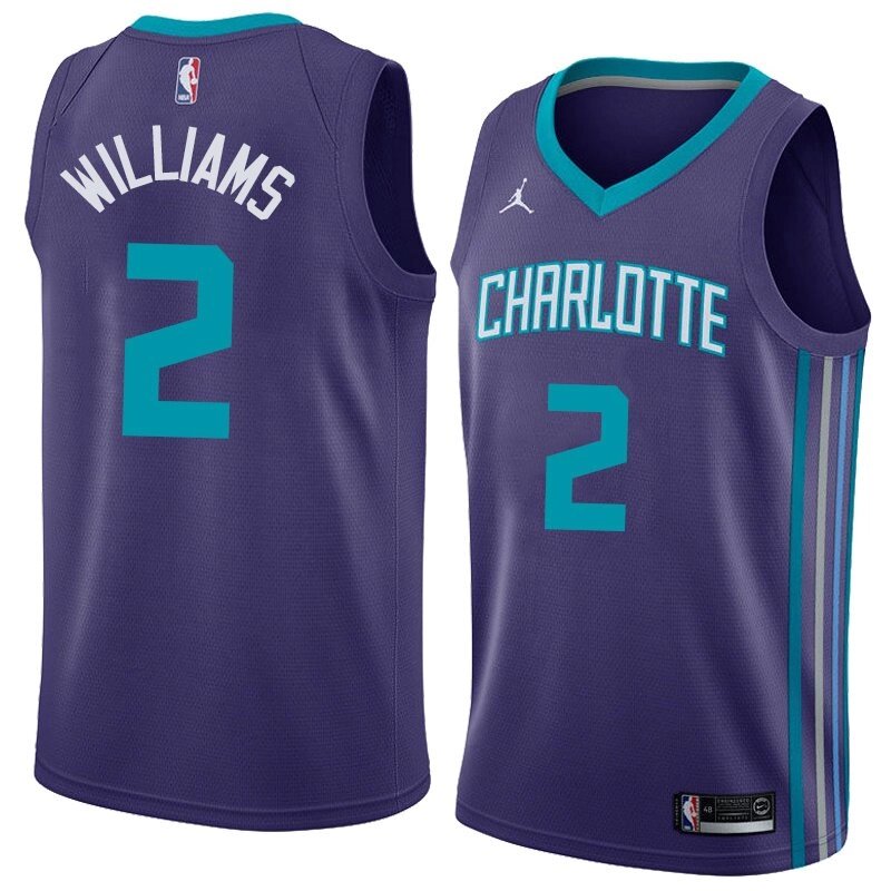 Баскетбольна джерсі 2021 Jordan NBA Charlotte Hornets №2 Marvin Williams бузкова print від компанії Basket Family - фото 1