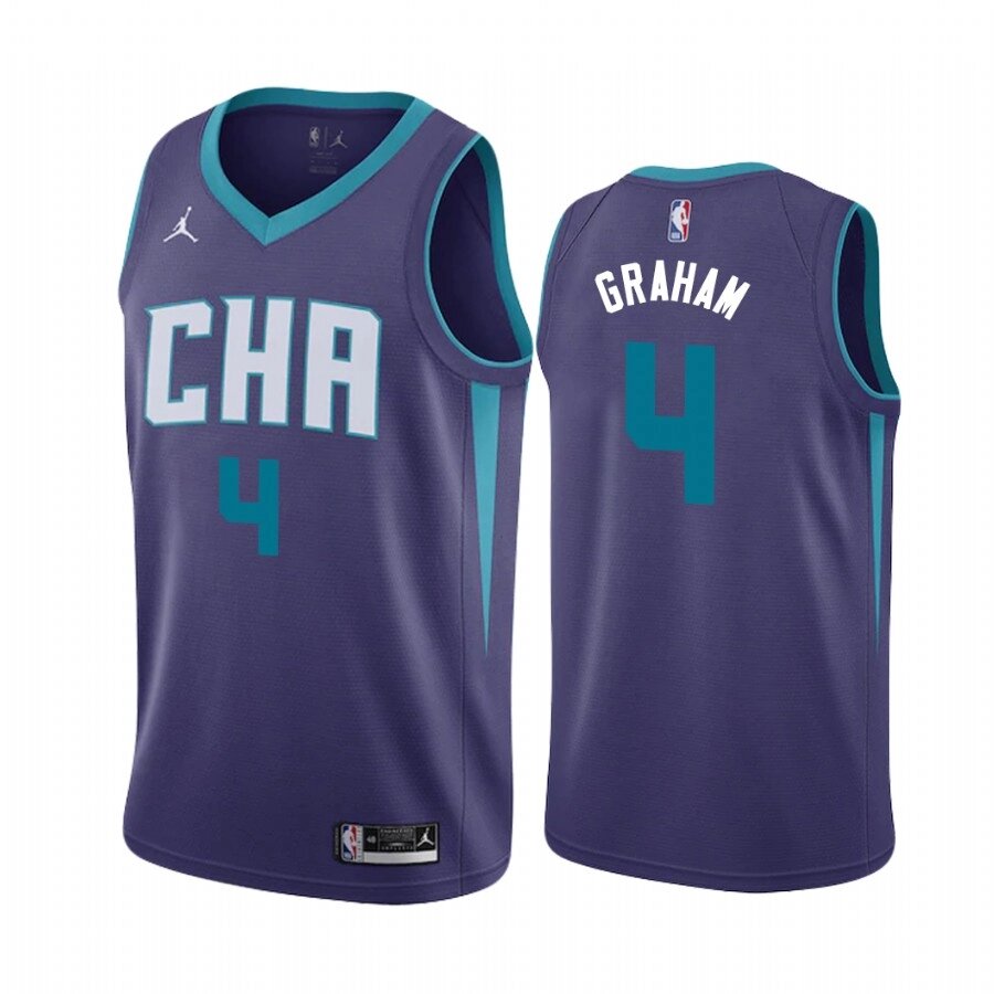 Баскетбольна джерсі 2021 Jordan NBA Charlotte Hornets №4 Devonte Graham City Edition purple print від компанії Basket Family - фото 1