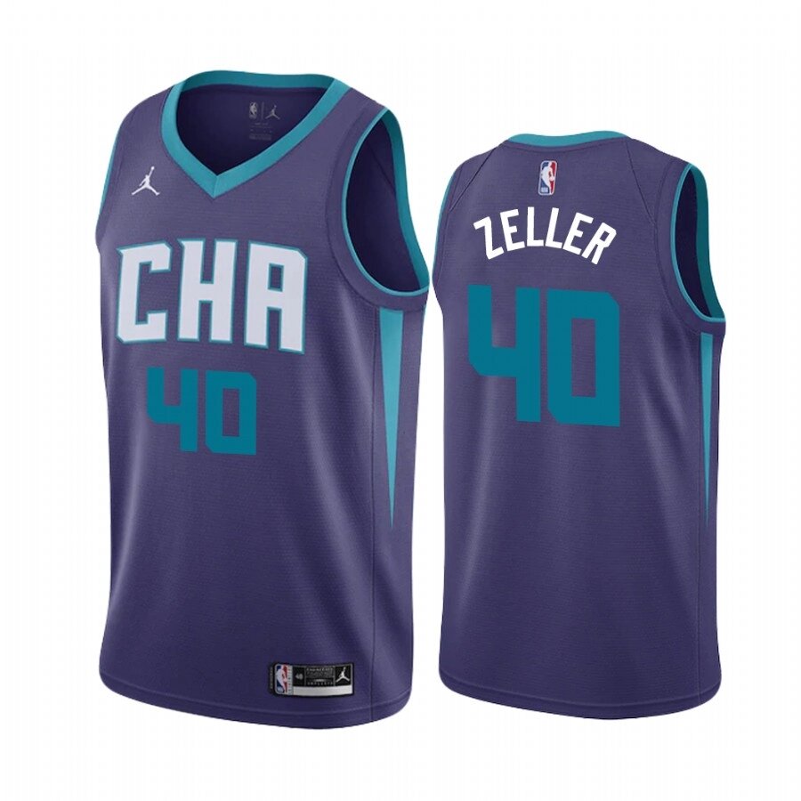 Баскетбольна джерсі 2021 Jordan NBA Charlotte Hornets №40 Cody Zeller City Edition purple print від компанії Basket Family - фото 1
