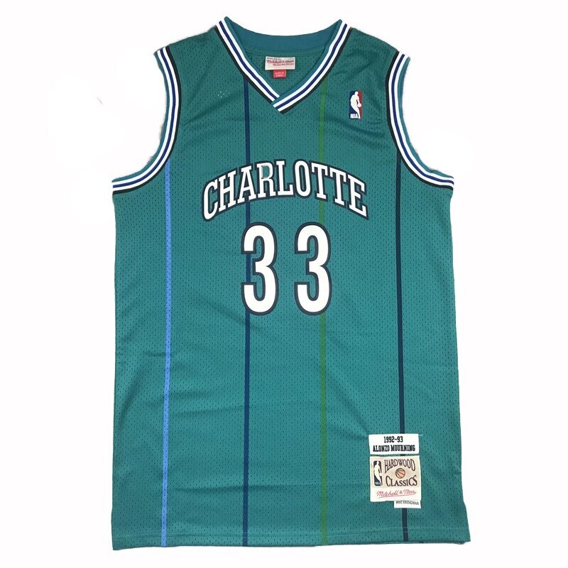 Баскетбольна джерсі 2021 NBA Charlotte Hornets №33 Alonzo Mourning бірюзова від компанії Basket Family - фото 1