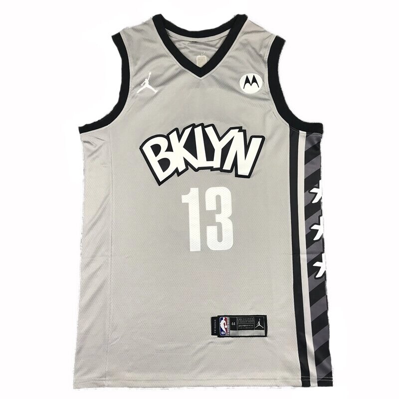 Баскетбольна джерсі 2021 Nike NBA Brooklyn Nets №13 James Harden сіра від компанії Basket Family - фото 1