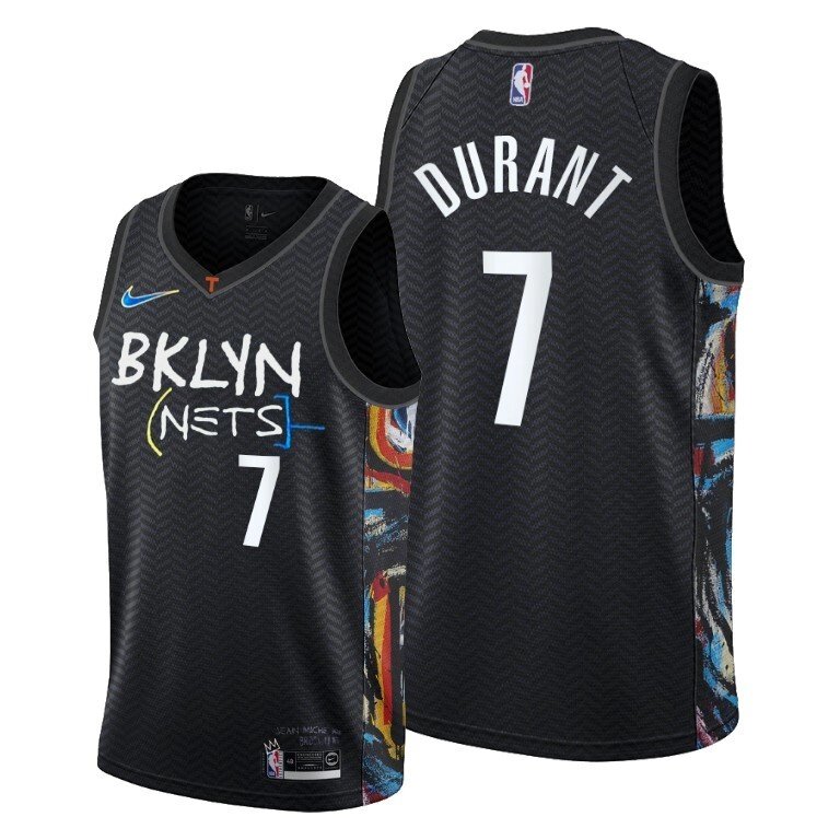 Баскетбольна джерсі 2021 Nike NBA Brooklyn Nets №7 Kevin Durant Black City Edition від компанії Basket Family - фото 1