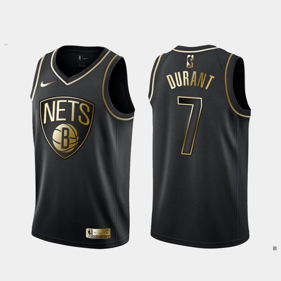 Баскетбольна джерсі 2021 Nike NBA Brooklyn Nets №7 Kevin Durant Black-Gold від компанії Basket Family - фото 1