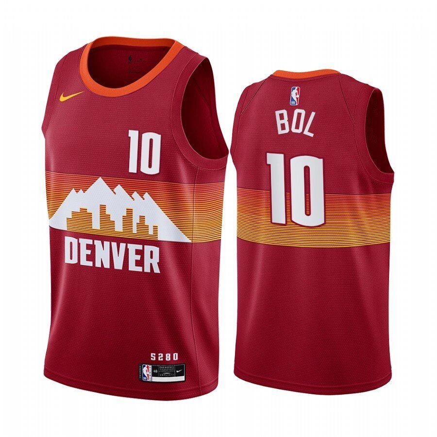 Баскетбольна джерсі 2021 Nike NBA Denver Nuggets №10 Бол Бол City Edition червона print від компанії Basket Family - фото 1