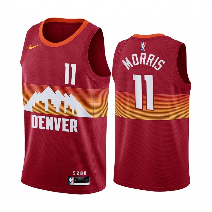 Баскетбольна джерсі 2021 Nike NBA Denver Nuggets №11 Монте Морріс City Edition червона print від компанії Basket Family - фото 1