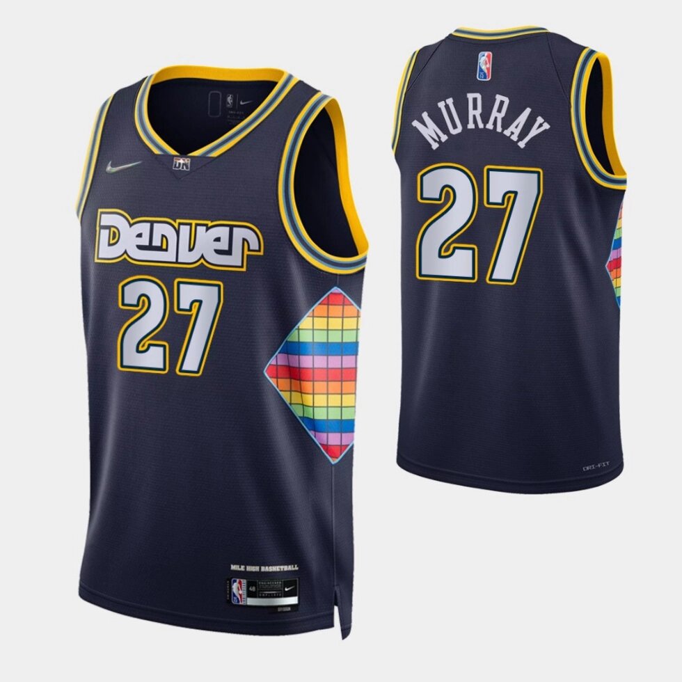 Баскетбольна джерсі 2021 Nike NBA Denver Nuggets №27 Jamal Murray blue print від компанії Basket Family - фото 1
