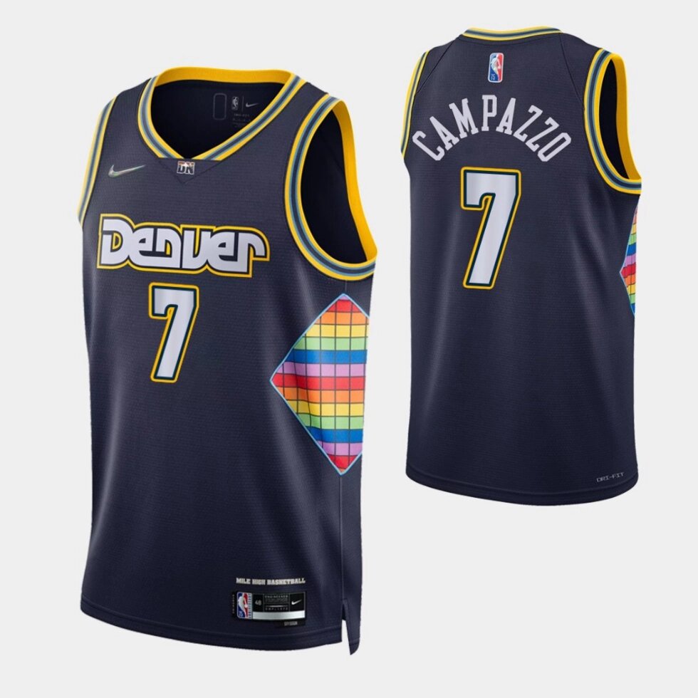 Баскетбольна джерсі 2021 Nike NBA Denver Nuggets №7 Facundo Campazzo blue print від компанії Basket Family - фото 1