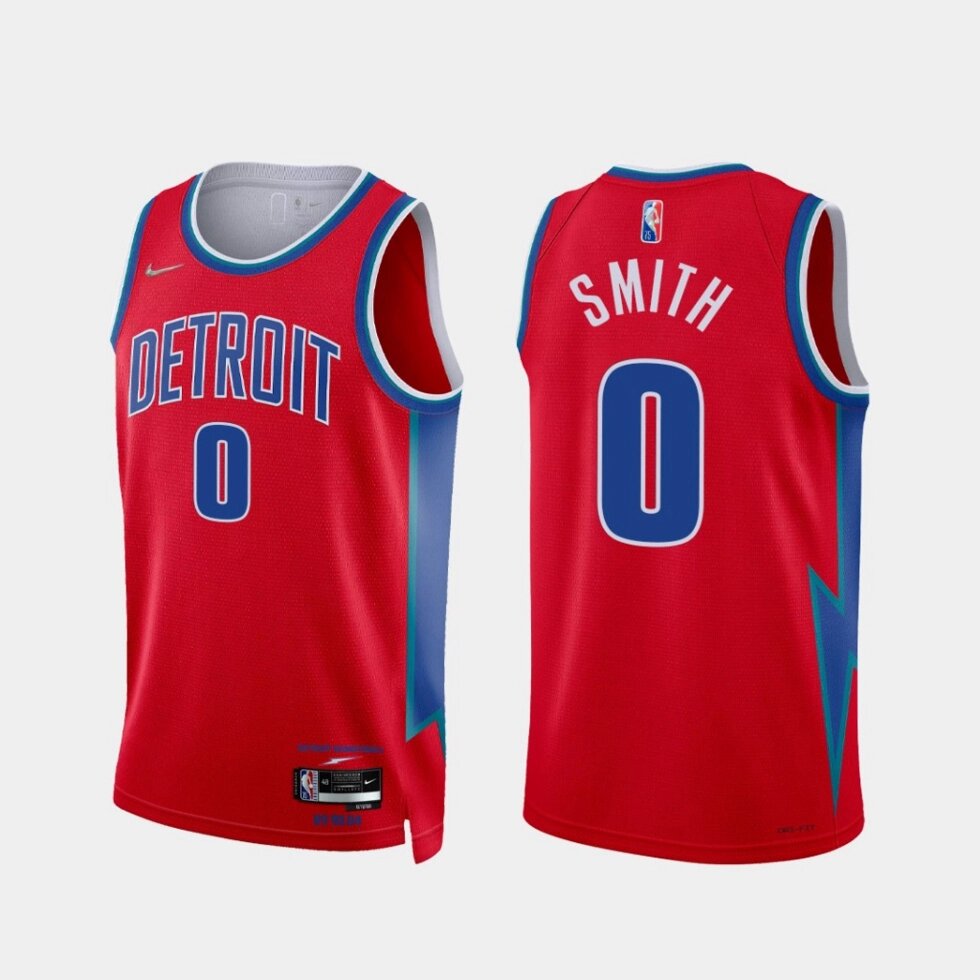 Баскетбольна джерсі 2021 Nike NBA Detroit Pistons №0 Josh Smith red print від компанії Basket Family - фото 1