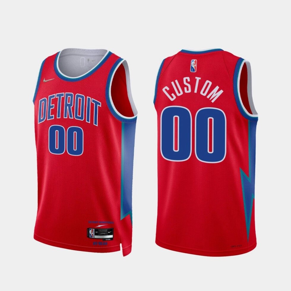 Баскетбольна джерсі 2021 Nike NBA Detroit Pistons №00 Custom red print від компанії Basket Family - фото 1
