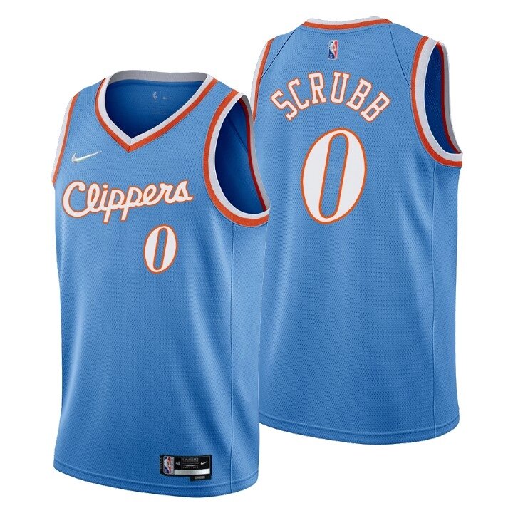 Баскетбольна джерсі 2021 Nike NBA Los Angeles Clippers №0 Jay Scrubb blue print від компанії Basket Family - фото 1