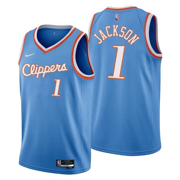 Баскетбольна джерсі 2021 Nike NBA Los Angeles Clippers №1 Reggie Jackson blue print від компанії Basket Family - фото 1