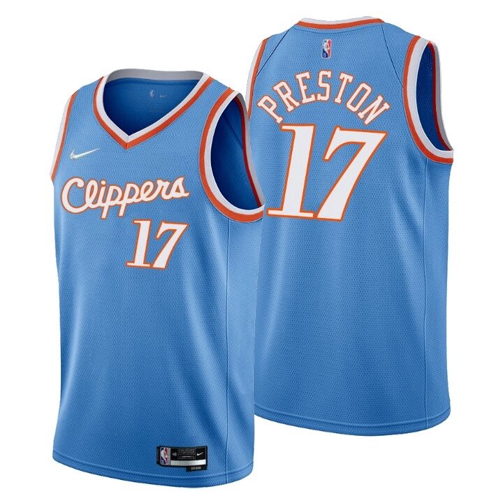 Баскетбольна джерсі 2021 Nike NBA Los Angeles Clippers №17 Jason Preston blue print від компанії Basket Family - фото 1
