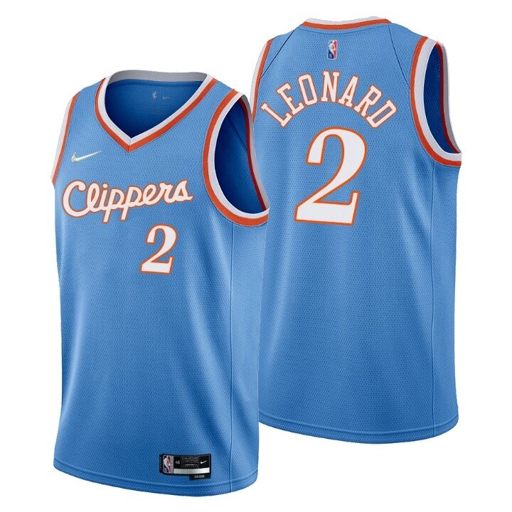 Баскетбольна джерсі 2021 Nike NBA Los Angeles Clippers №2 Kawhi Leonard blue print від компанії Basket Family - фото 1