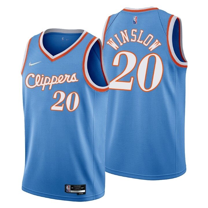 Баскетбольна джерсі 2021 Nike NBA Los Angeles Clippers №20 Justise Winslow blue print від компанії Basket Family - фото 1