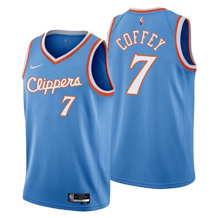 Баскетбольна джерсі 2021 Nike NBA Los Angeles Clippers №7 Amir Coffey blue print від компанії Basket Family - фото 1