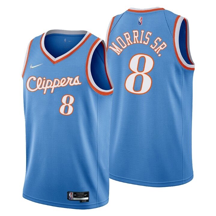 Баскетбольна джерсі 2021 Nike NBA Los Angeles Clippers №8 Marcus Morris Sr. blue print від компанії Basket Family - фото 1