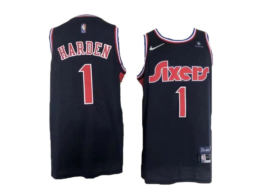 Баскетбольна джерсі 2021 Nike NBA Philadelphia 76ers №1 James Harden City Edition Black від компанії Basket Family - фото 1