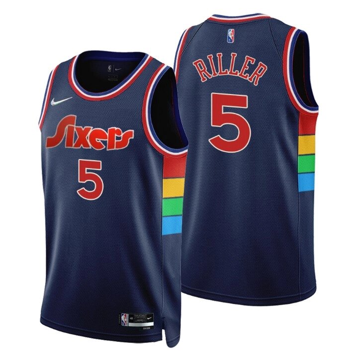 Баскетбольна джерсі 2021 Nike NBA Philadelphia 76ers №5 Grant Riller City Edition print від компанії Basket Family - фото 1