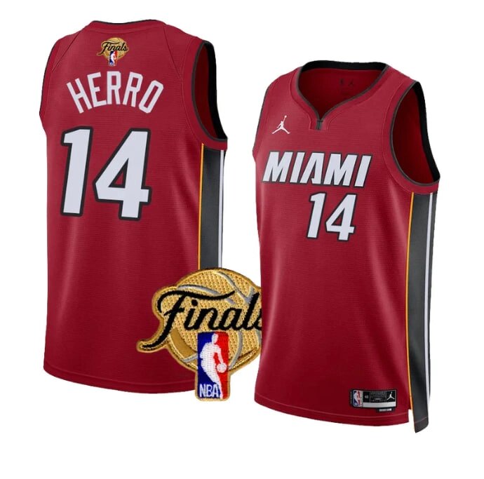 Баскетбольна джерсі 2022-23 Finals Jordan NBA Miami Heat №14 Tyler Herro Red Print від компанії Basket Family - фото 1