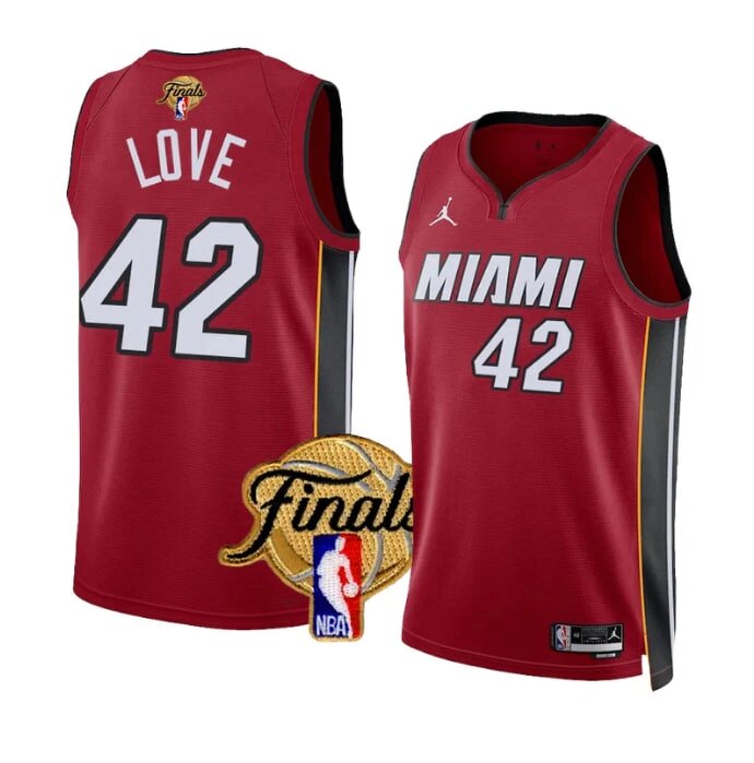 Баскетбольна джерсі 2022-23 Finals Jordan NBA Miami Heat №42 Kevin Love Red Print від компанії Basket Family - фото 1