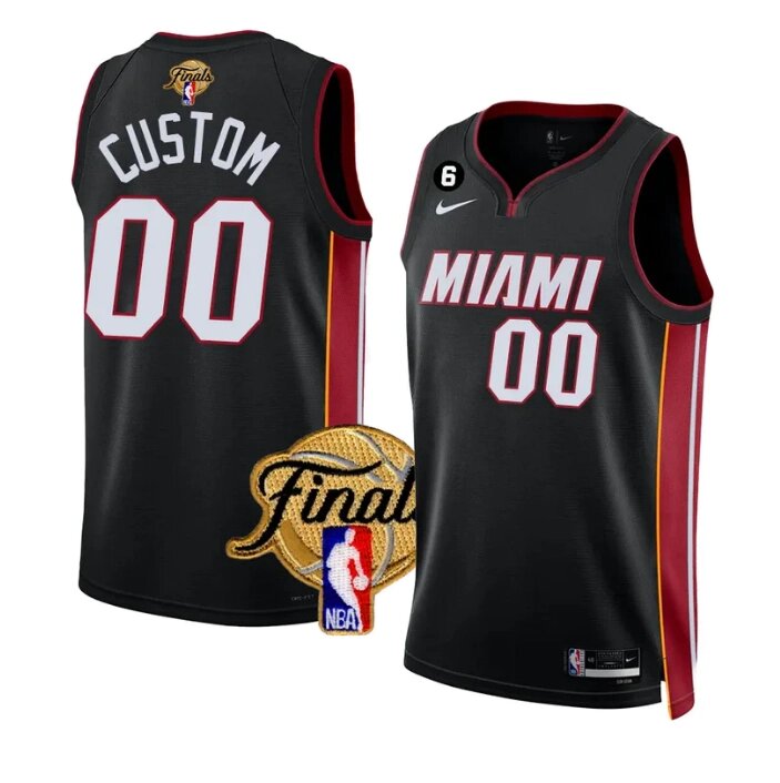 Баскетбольна джерсі 2022-23 Finals Nike NBA Miami Heat №00 You Name Black Print від компанії Basket Family - фото 1