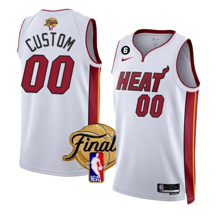 Баскетбольна джерсі 2022-23 Finals Nike NBA Miami Heat №00 You Name White Print від компанії Basket Family - фото 1