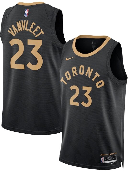 Баскетбольна джерсі 2022-23 Nike NBA Toronto Raptors №23 Fred VanVleet Black Print від компанії Basket Family - фото 1