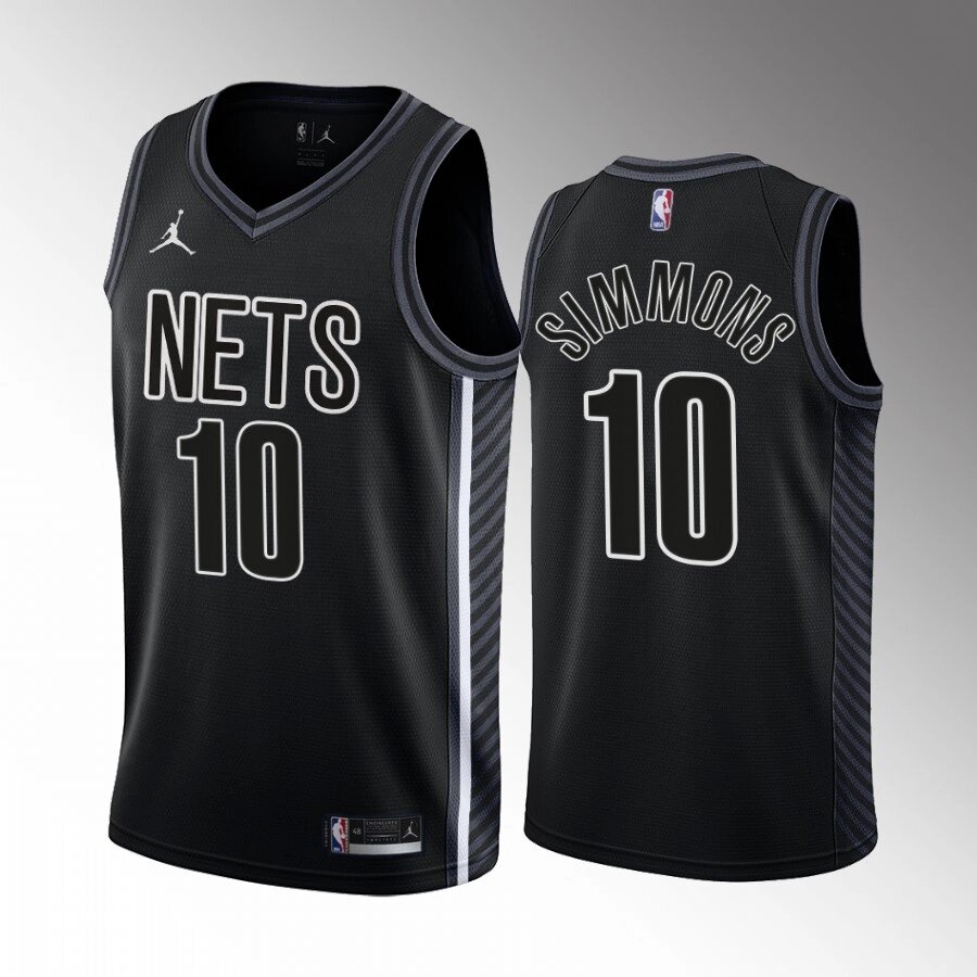 Баскетбольна джерсі 2022 Jordan NBA Brooklyn Nets №10 Ben Simmons Black Print від компанії Basket Family - фото 1