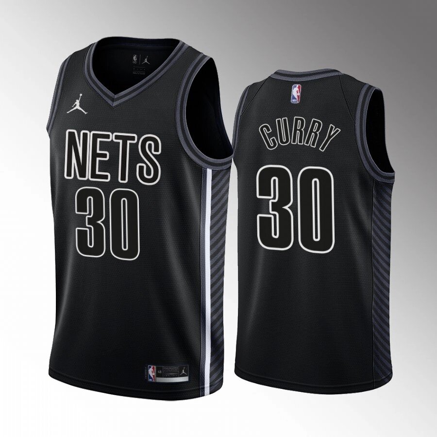 Баскетбольна джерсі 2022 Jordan NBA Brooklyn Nets №30 Seth Curry Black Print від компанії Basket Family - фото 1