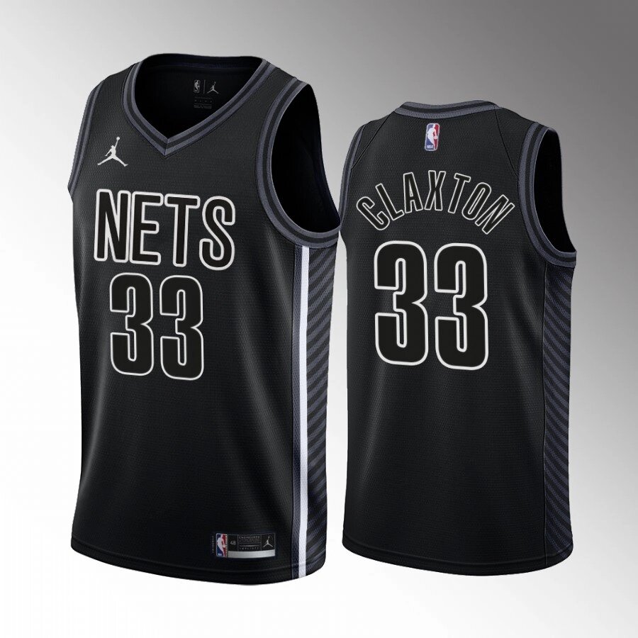 Баскетбольна джерсі 2022 Jordan NBA Brooklyn Nets №33 Nicolas Claxton Black Print від компанії Basket Family - фото 1