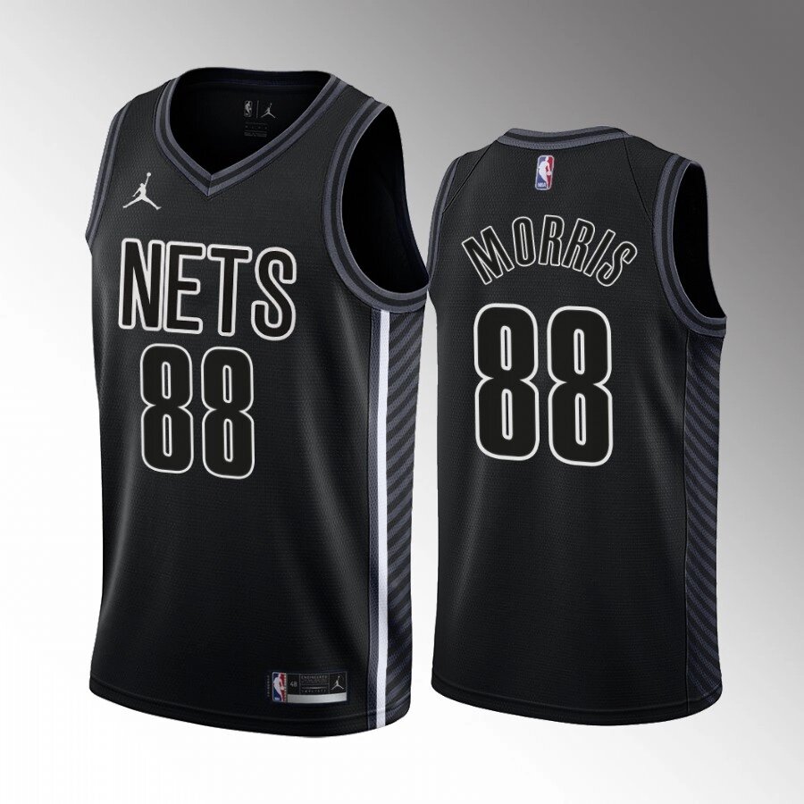 Баскетбольна джерсі 2022 Jordan NBA Brooklyn Nets №88 Markieff Morris Black Print від компанії Basket Family - фото 1