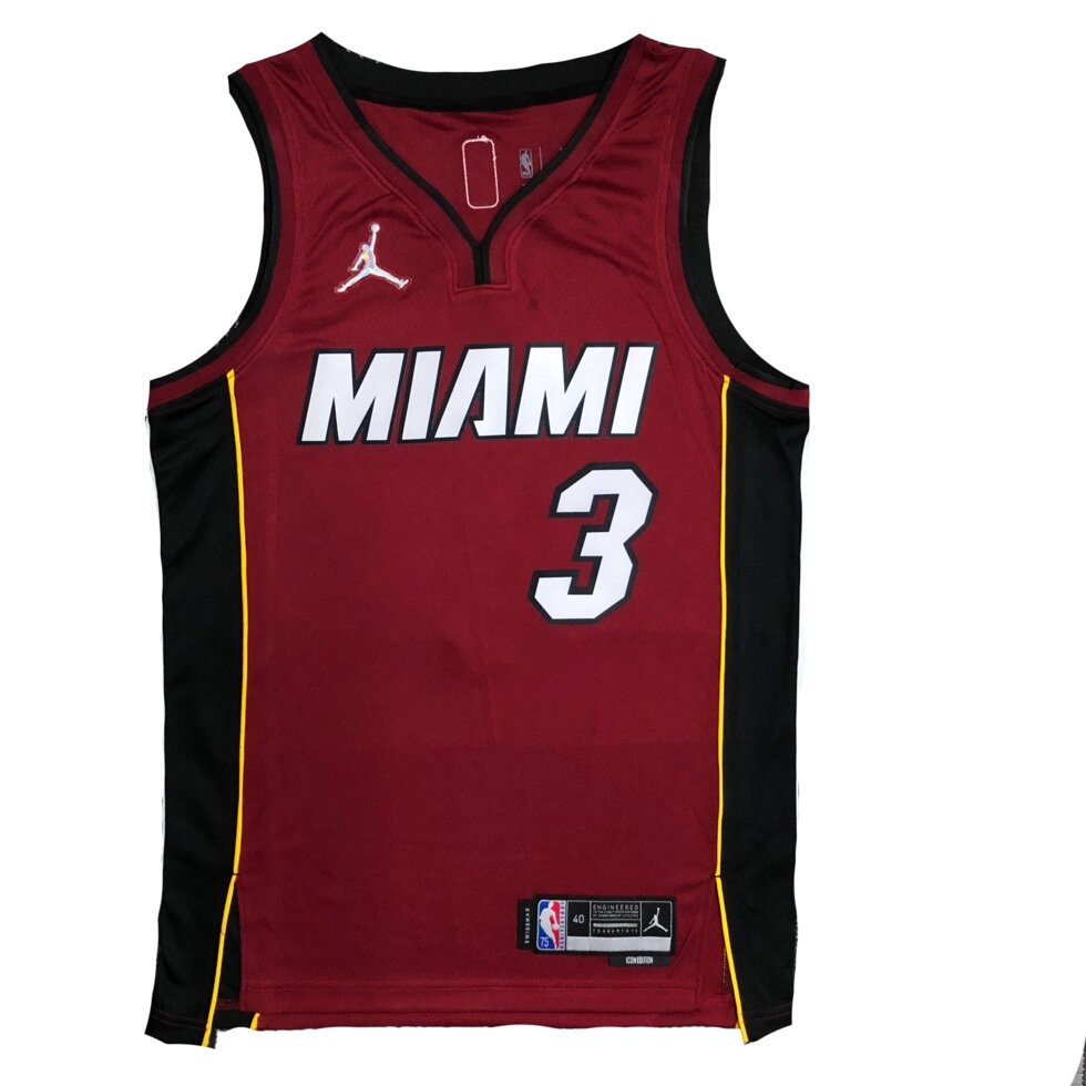 Баскетбольна джерсі 2022 Jordan NBA Miami Heat №3 Dwyane Wade Red Print від компанії Basket Family - фото 1