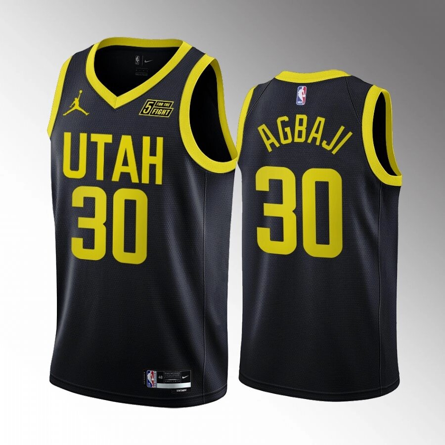 Баскетбольна джерсі 2022 Jordan NBA Utah Jazz №30 Ochai Agbaji Black Print від компанії Basket Family - фото 1