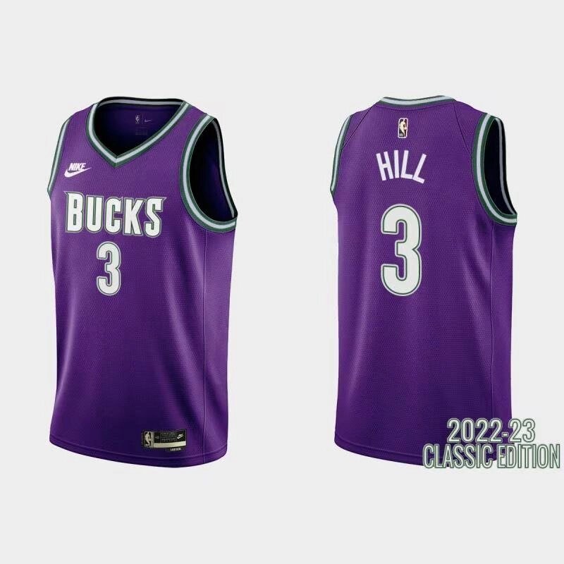 Баскетбольна джерсі 2022 Nike Bucks №3 George Hill Purple Print від компанії Basket Family - фото 1