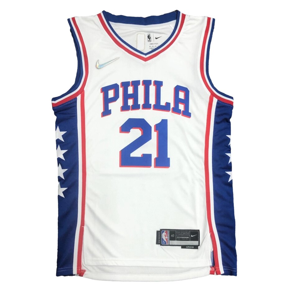 Баскетбольна джерсі 2022 Nike NBA Philadelphia 76ers №21 Joel Embiid White Print від компанії Basket Family - фото 1