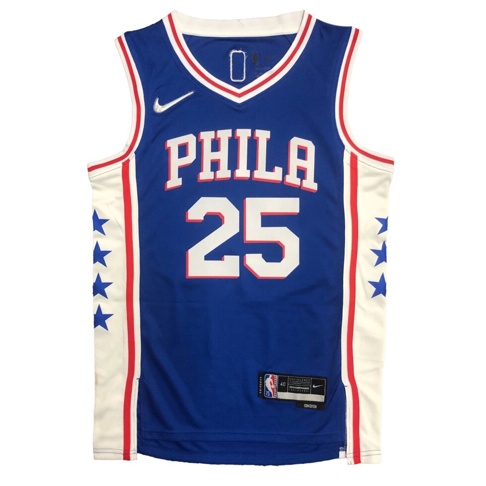Баскетбольна джерсі 2022 Nike NBA Philadelphia 76ers №25 Ben Simmons Blue Print від компанії Basket Family - фото 1