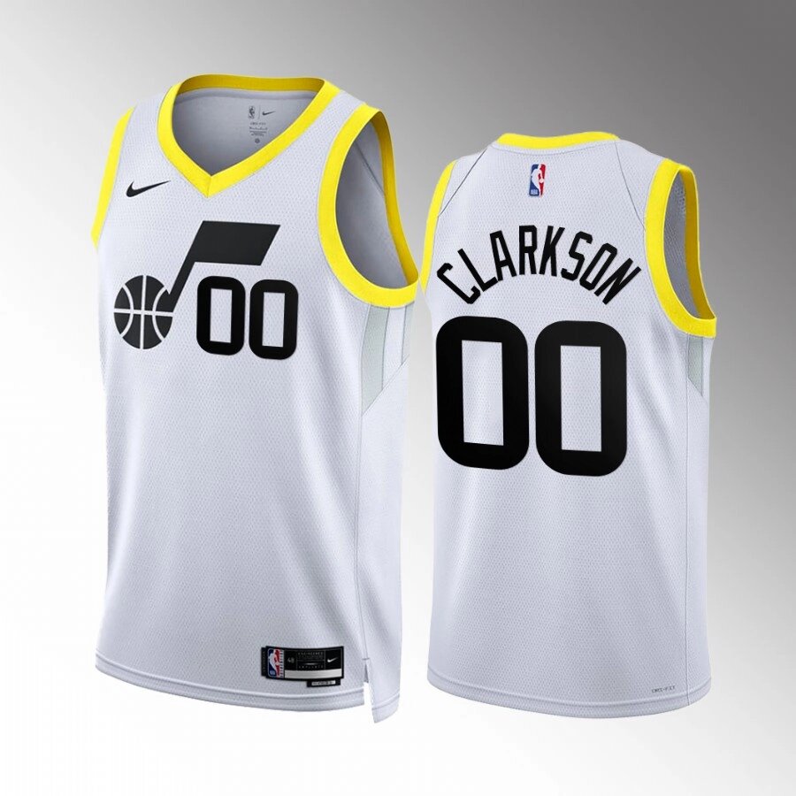 Баскетбольна джерсі 2022 Nike NBA Utah Jazz №00 Jordan Clarkson White Print від компанії Basket Family - фото 1