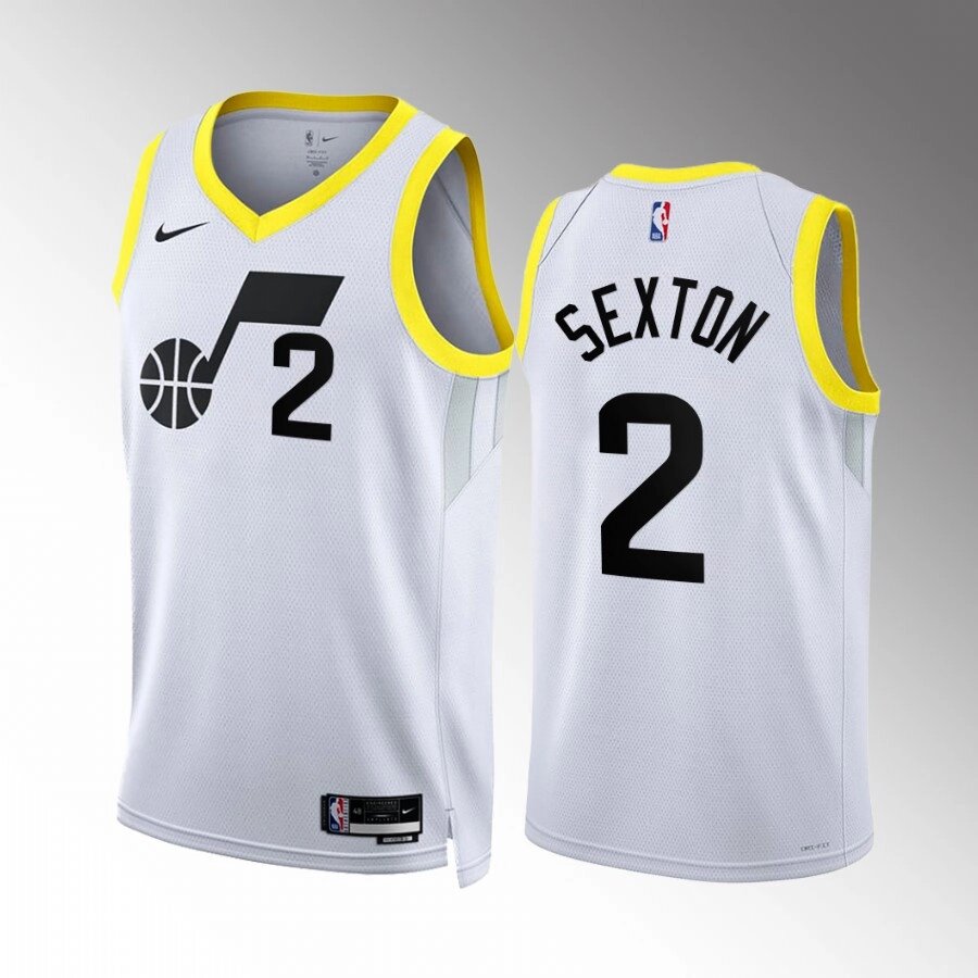 Баскетбольна джерсі 2022 Nike NBA Utah Jazz №2 Collin Sexton White Print від компанії Basket Family - фото 1