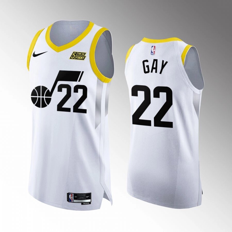 Баскетбольна джерсі 2022 Nike NBA Utah Jazz №22 Rudy Gay White Print від компанії Basket Family - фото 1