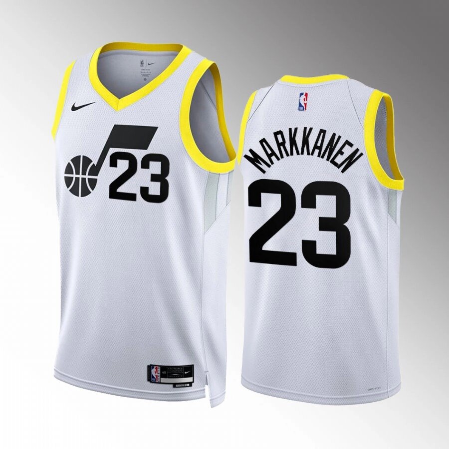 Баскетбольна джерсі 2022 Nike NBA Utah Jazz №23 Lauri Markkanen White Print від компанії Basket Family - фото 1