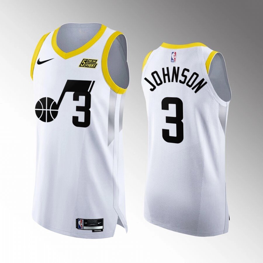 Баскетбольна джерсі 2022 Nike NBA Utah Jazz №3 Chris Johnson White Print від компанії Basket Family - фото 1