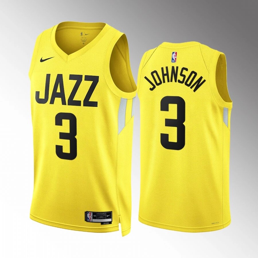 Баскетбольна джерсі 2022 Nike NBA Utah Jazz №3 Chris Johnson Yellow Print від компанії Basket Family - фото 1