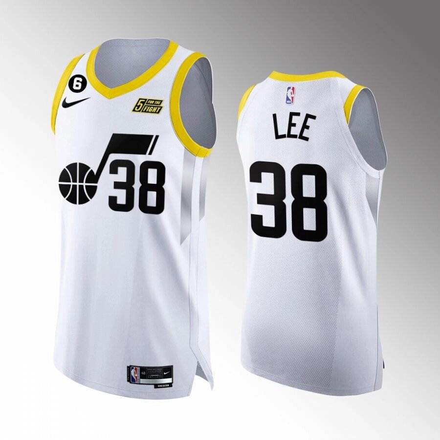 Баскетбольна джерсі 2022 Nike NBA Utah Jazz №38 Saben Lee White Print від компанії Basket Family - фото 1