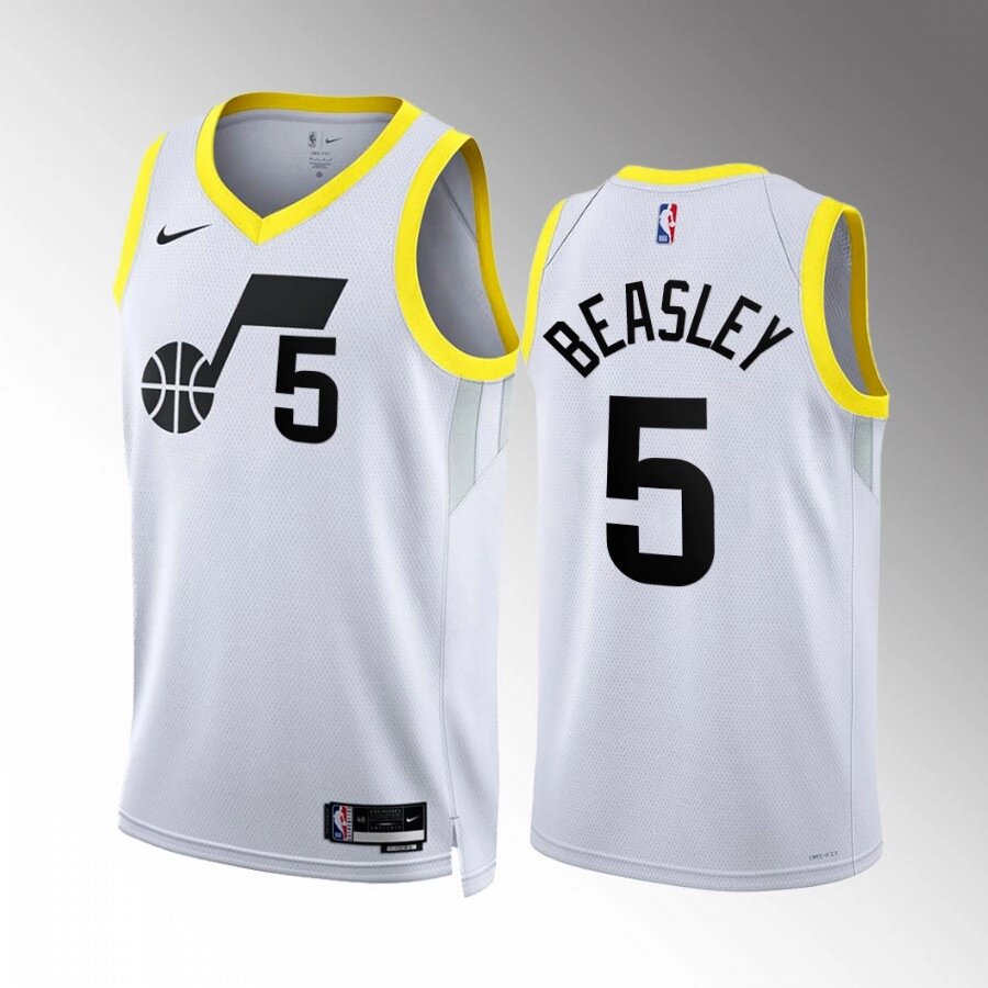 Баскетбольна джерсі 2022 Nike NBA Utah Jazz №5 Malik Beasley White Print від компанії Basket Family - фото 1