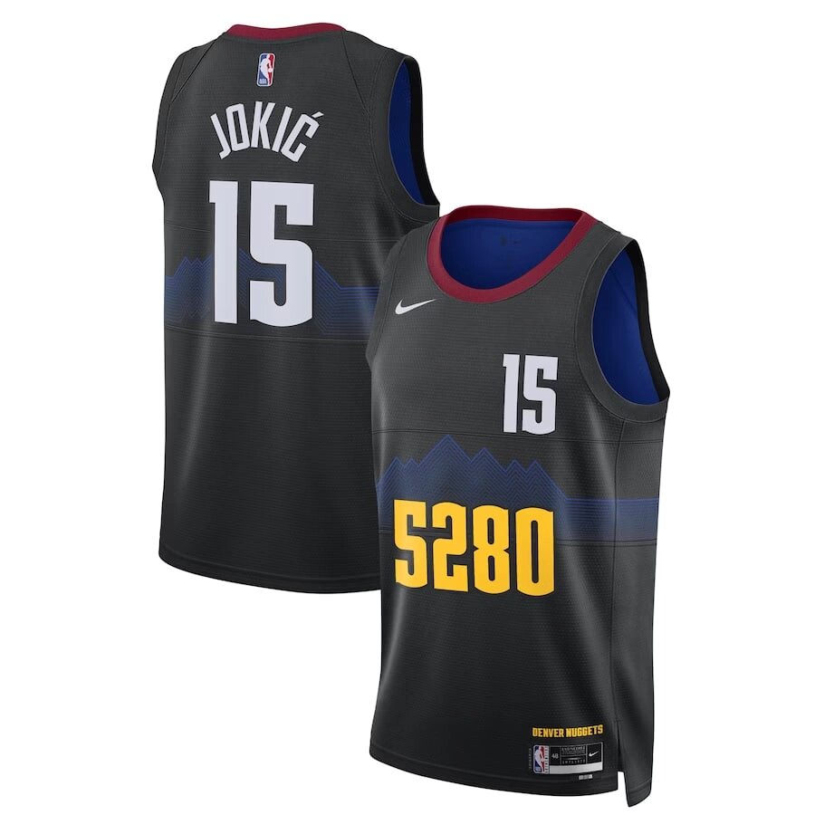 Баскетбольна джерсі 2023-24 Nike NBA Denver Nuggets №15 Nicola Jokic Black від компанії Basket Family - фото 1