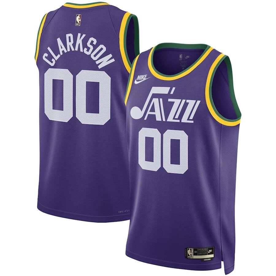 Баскетбольна джерсі 2023-24 Nike NBA Utah Jazz №00 Jordan Clarkson Purple Print від компанії Basket Family - фото 1
