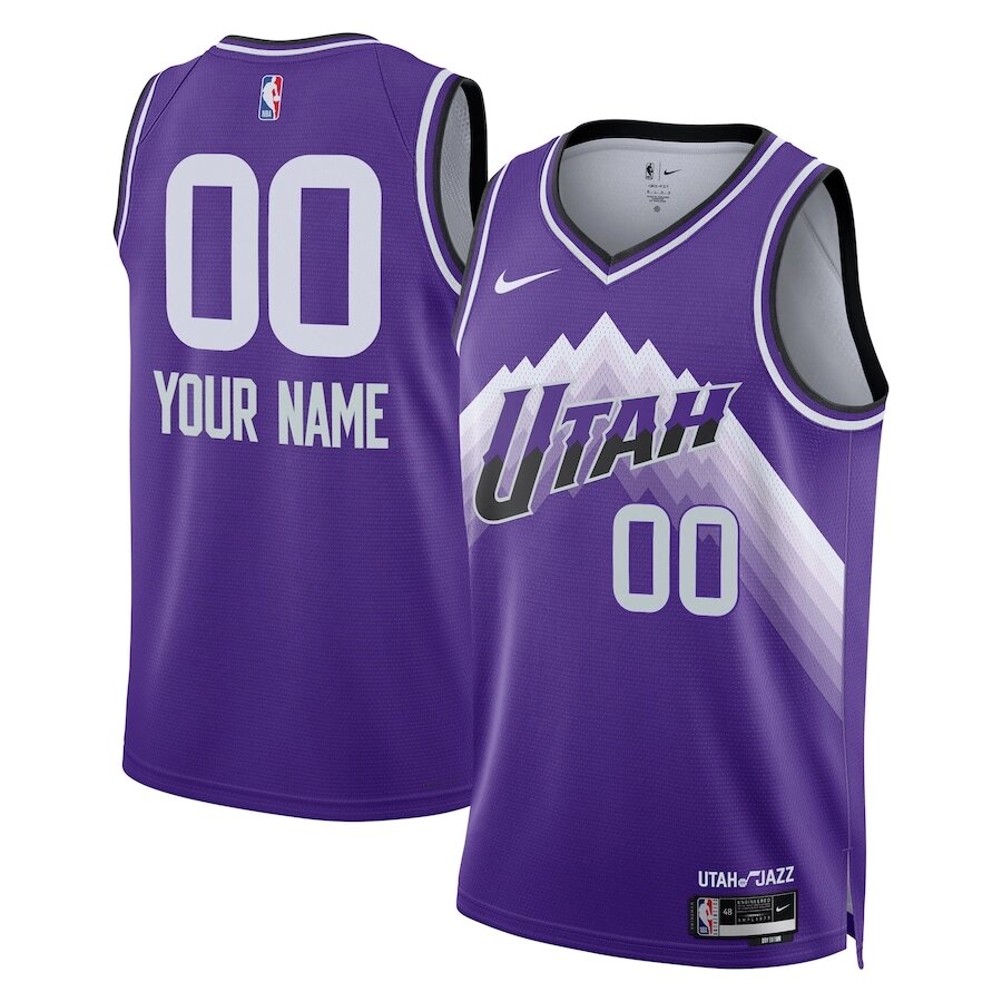 Баскетбольна джерсі 2023-24 Nike NBA Utah Jazz №00 You Name Purple Print від компанії Basket Family - фото 1